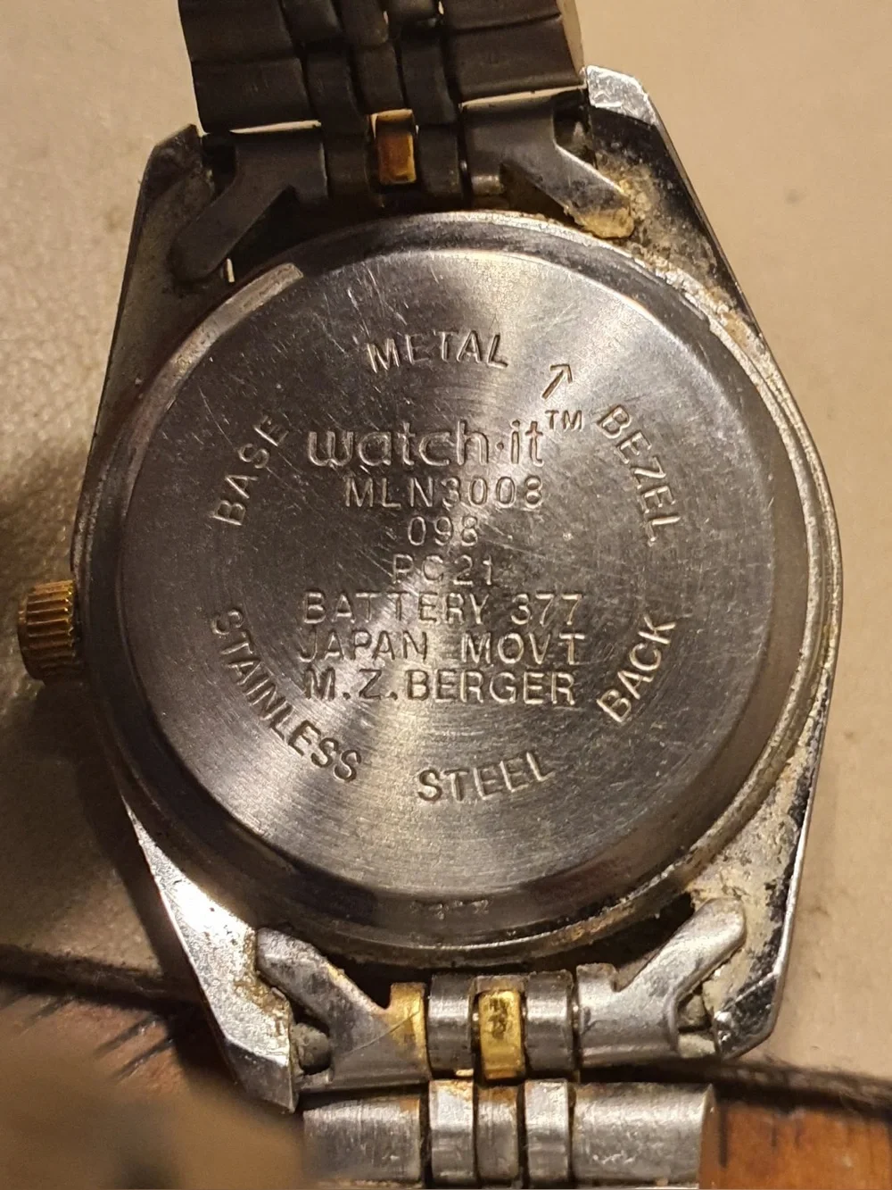 🦋10/$20🦋 Vtg Watch-It Silver/Goldtone Stainless Steel Women's Watch